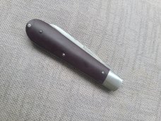 REAL LAMBSFOOT KNIFE..Aswhin Earl...#0021..3.5"..Burgundy linen ..8670..SS liners and bolsters