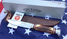 Rare! Boker Red Stag “Original Bowie” Fixed Blade Hunter Knife w/ Red Stag Handles -NOS & Mint