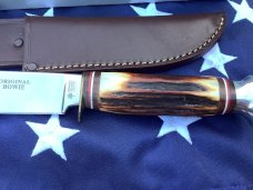 Rare! Boker Red Stag “Original Bowie” Fixed Blade Hunter Knife w/ Red Stag Handles -NOS & Mint