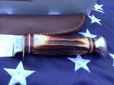 Rare! Boker Red Stag “Original Bowie” Fixed Blade Hunter Knife w/ Red Stag Handles -NOS & Mint