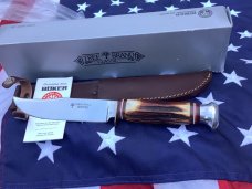 Rare! Boker Red Stag “Original Bowie” Fixed Blade Hunter Knife w/ Red Stag Handles -NOS & Mint