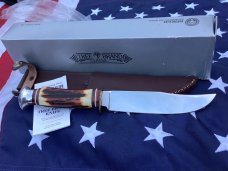 Rare! Boker Red Stag “Original Bowie” Fixed Blade Hunter Knife w/ Red Stag Handles -NOS & Mint