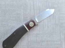 SALE Steenkamp Dogleg..3.5" .Rwl34..Crosscut Micarta bolsters & Green Canvas .coa&pouch