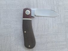SALE Steenkamp Dogleg..3.5" .Rwl34..Crosscut Micarta bolsters & Green Canvas .coa&pouch