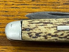 I*XL Wolstenholm 2-Blade Pen Knife w/Jigged Bone Scales England 