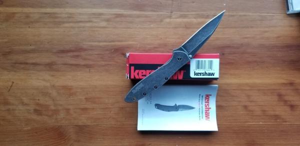 KERSHAW LEEK  1600BLKW  Blackwash  (brand new)