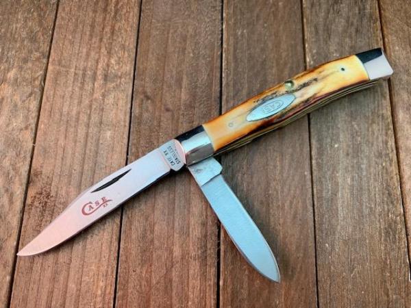 Case Texas Jack Pattern 52032 Stag Red Blade Etch 1978 Case Texas Jack Pattern 52032 Stag Red Blade Etch 1978
