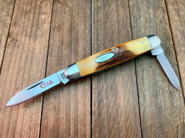 Case Senator Pen Pattern 5279 Stag Red Blade Etch 1978 Case Senator Pen Pattern 5279 Stag Red Blade Etch 1978