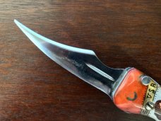 Unique Russian Prison Knife (RPK) Switchblade, Hand Painted Pin Up Girl Handle, Used 