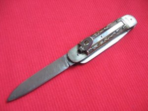 Rare Vintage German 2 Blade Bonsa Leverlock Switchblade Knife