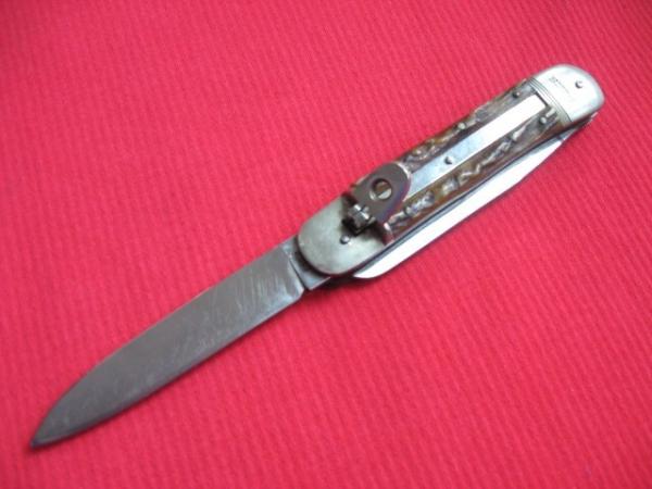 Rare Vintage German 2 Blade Bonsa Leverlock Switchblade Knife