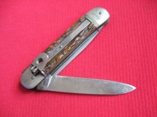 Rare Vintage German 2 Blade Bonsa Leverlock Switchblade Knife