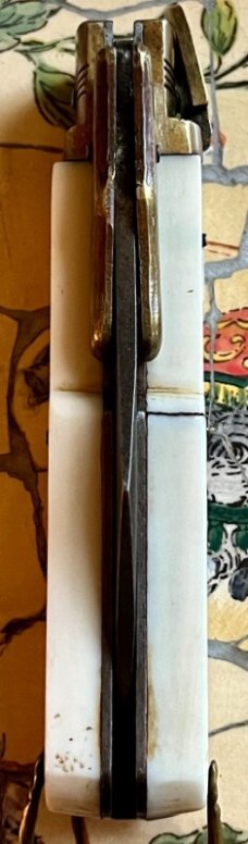 Rare 1950's ELEX Japan Lever Lock Swing Guard Switchblade Knife, Used