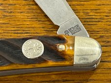 Boker Tree Brand King Cutter 280 3-Blade Whittler Knife w/Wash Board Bone Scales Germany