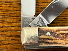 Battle Axe Shouse & Hardin 3-Blade Stockman Knife w/Smooth Bone Scales Germany 