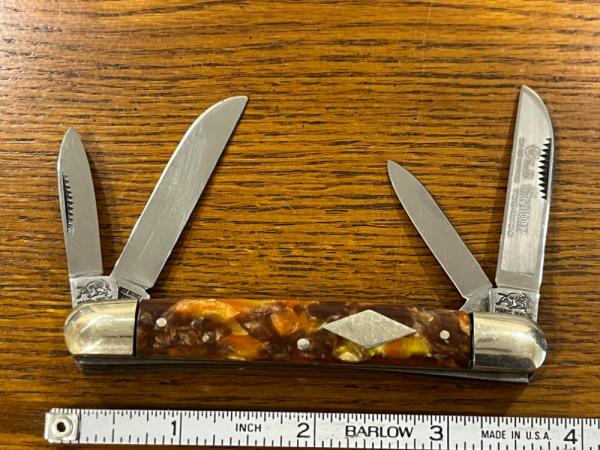 Bulldog 1983 Old Chum 3-Blade Stockman Knife w/Imitation Tortoise Shell Scales Germany 
