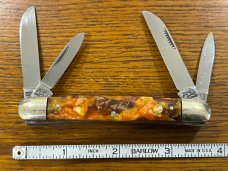 Bulldog 1983 Old Chum 3-Blade Stockman Knife w/Imitation Tortoise Shell Scales Germany 