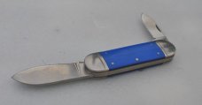 Rough Ryder Sunfish Mint Blue Micarta Stainless Bolsters Brass Liners 2 Blades Mint 4 1/8" Closed