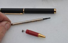 Wenger Switzerland Roller Ball Pen Mint Box Papers Cert. Of Authenticity Black With Knife Logo 