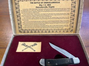 Parker-Edwards Battle of Chancellorsville Commemorative Trapper Folding Knife w\Horn Scales