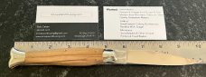 Vintage Falcon ITALY 10 Inch Lockback Fish Shape Folding Knife, Olive Wood Handle, Unused 