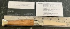 Vintage Falcon ITALY 8 Inch Lockback Fish Shape Folding Knife, Olive Wood Handle, Unused 