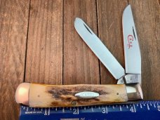 Case Trapper #5254 Stag Red Blade Etch 1978 Set 2