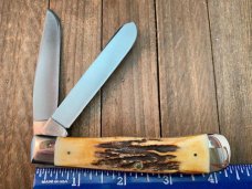 Case Trapper #5254 Stag Red Blade Etch 1978 Set 2