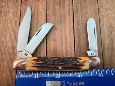Case Stockman 5347HP Stag Red Blade Etch 1978 Set 2