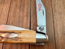 Case Stockman 5347HP Stag Red Blade Etch 1978 Set 2