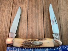 Case Muskrat Stag Red Blade Etch 1978 Set 2