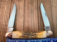 Case Muskrat Stag Red Blade Etch 1978 Set 2