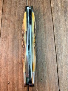 Case Muskrat Stag Red Blade Etch 1978 Set 2