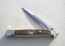 NEW A.G.A. CAMPOLIN 11" MALTESE GENUINE STAG MODIFIED BAYONET BLADE SOLID NICKEL SILVER BOLSTERS 