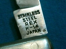 VINTAGE REX K-14  JAPAN MELON TESTER FRUIT FOLDING JACK POCKET KNIFE KNIVES OLD
