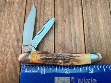 Case Red Letter Jack Knife #52087 Stag Red Blade Etch 1978 Set 2