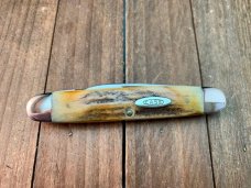 Case Senator Pen #5279 Stag Red Blade Etch 1978 Set 2