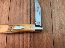 Case Peanut #5220 Stag Red Blade Etch 1978 Set 2 