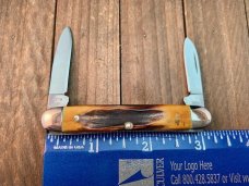 Case Senator Pen #5279 Stag Red Blade Etch 1978 Set 3 
