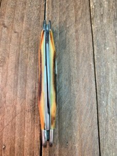 Case Senator Pen #5279 Stag Red Blade Etch 1978 Set 3 