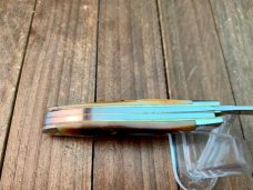 Case Peanut #5220 Stag Red Blade Etch 1978 Set 3