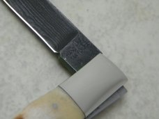 Hand Made Tak Fukuta SM-352 Japan Stag Damascus Lockback Knife