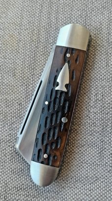 K'roo Stout Sheepsfoot Sleeveboard Jigged Exotic Whale Bone...filework..spacers.. liners..coa..slip 