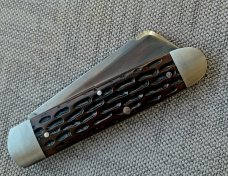 K'roo Stout Sheepsfoot Sleeveboard Jigged Exotic Whale Bone...filework..spacers.. liners..coa..slip 