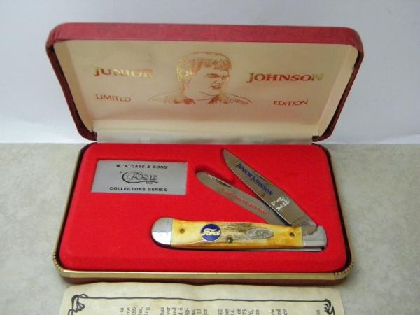 Case XX SS USA 2 Dot 1988 Stag 5254 SS Trapper Junior Johnson Commemorative Knife in Box