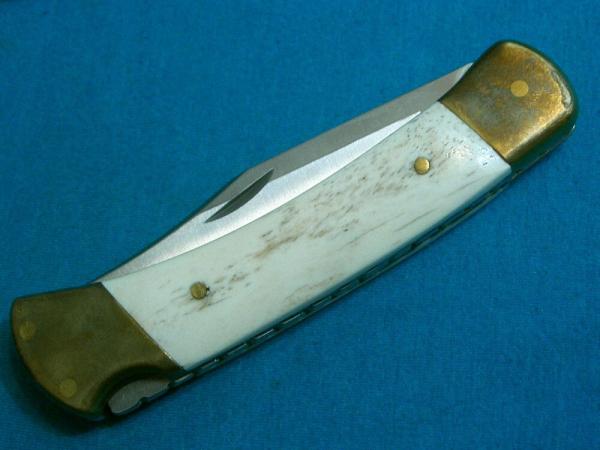 FILEWORK CUSTOM BONE BUCK 110 LOCKBACK HUNTING SKINNING SURVIVAL EDC FOLDING KNIFE KNIVES SHEATH