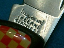 IMPERIAL IRELAND PURINA MILLS AD ADVERTISING STAINLESS CAMPING SURVIVAL FOLDING POCKET KNIFE KNIVES