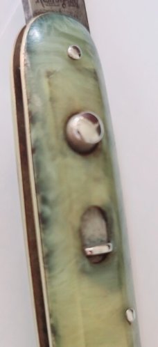 RARE VINTAGE, ANTIQUE,1920's REMINGTON R8085 CELLULOID SCALES SINGLE BUTTON AUTO KNIFE