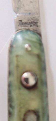RARE VINTAGE, ANTIQUE,1920's REMINGTON R8085 CELLULOID SCALES SINGLE BUTTON AUTO KNIFE
