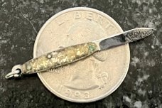 Vintage Miniature Folding Knife, Germany, Acrylic Handle, Tiny Mini Fob